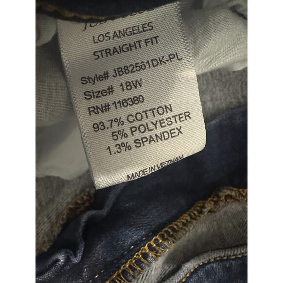 Judy Blue Thermal Straight Fit Jeans Contrast Wash JB82561 Women's Plus Size 18W - Picture 7 of 14